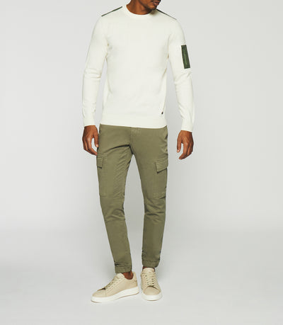 Pull col rond écru DAVID