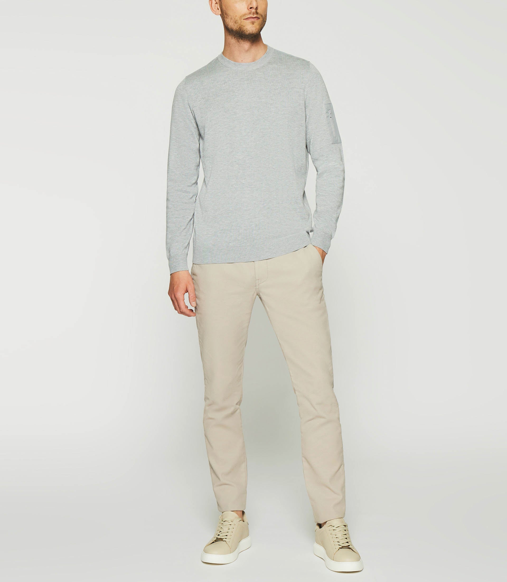 DAVID grey round neck sweater