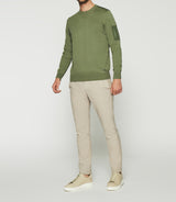 Round neck sweater khaki DAVID