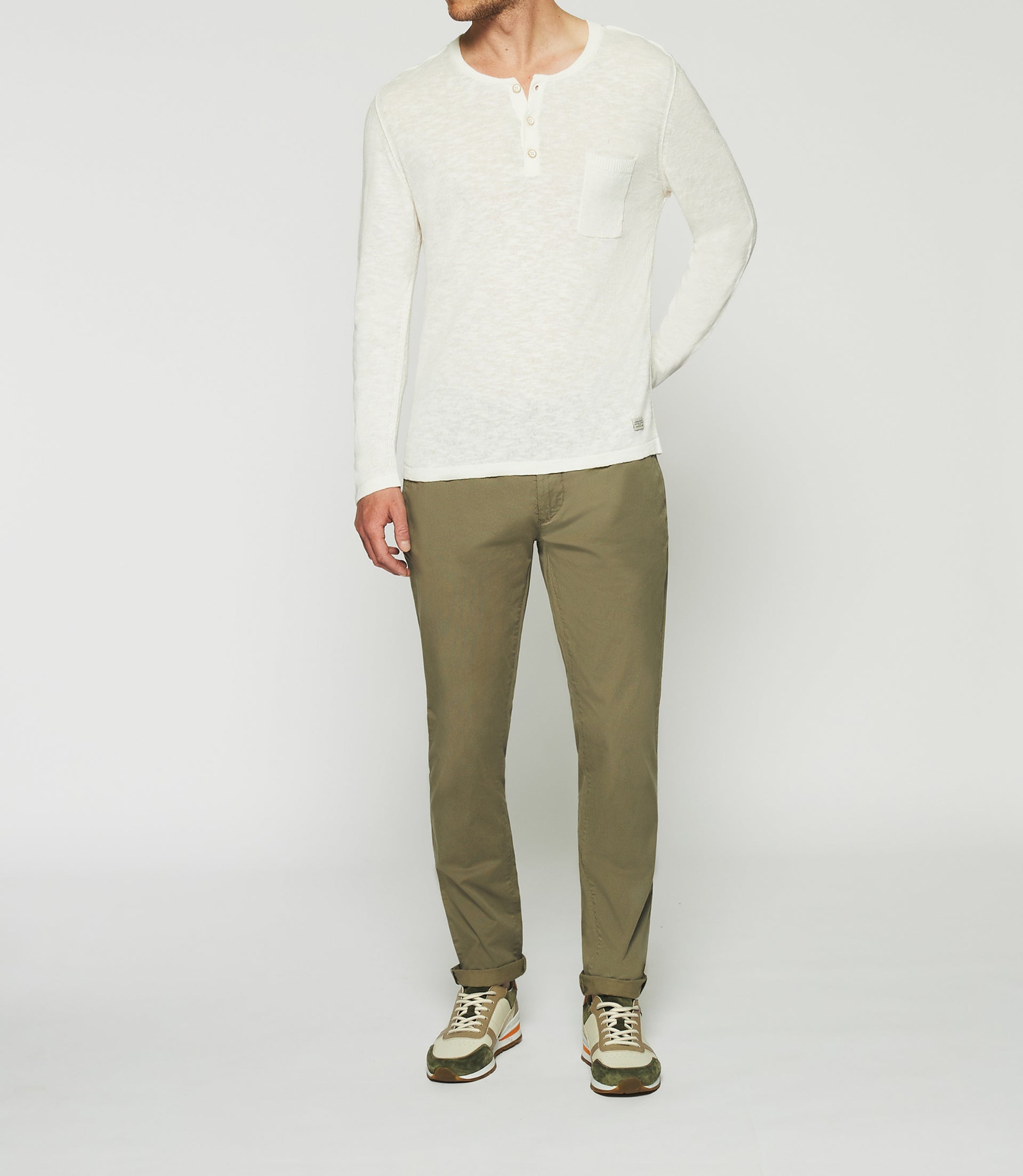 Off white tunisian collar sweater DIETTER