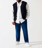 DIVINBT sleeveless navy knit cardigan