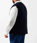 DIVINBT sleeveless navy knit cardigan