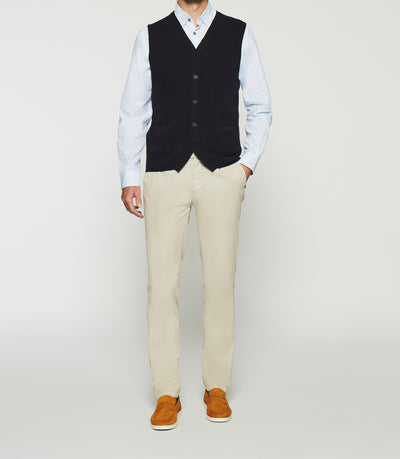 Gilet sans manches en maille marine DIVIN - IZAC