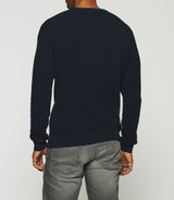 Pull col rond en coton marine DJANGO - IZAC