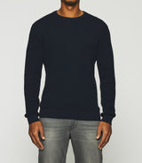 Pull col rond en coton marine DJANGO - IZAC