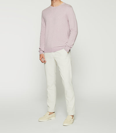 Pull col rond en coton cachemire violet parme DRISS - IZAC