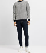 Marine two -tone round neck sweater