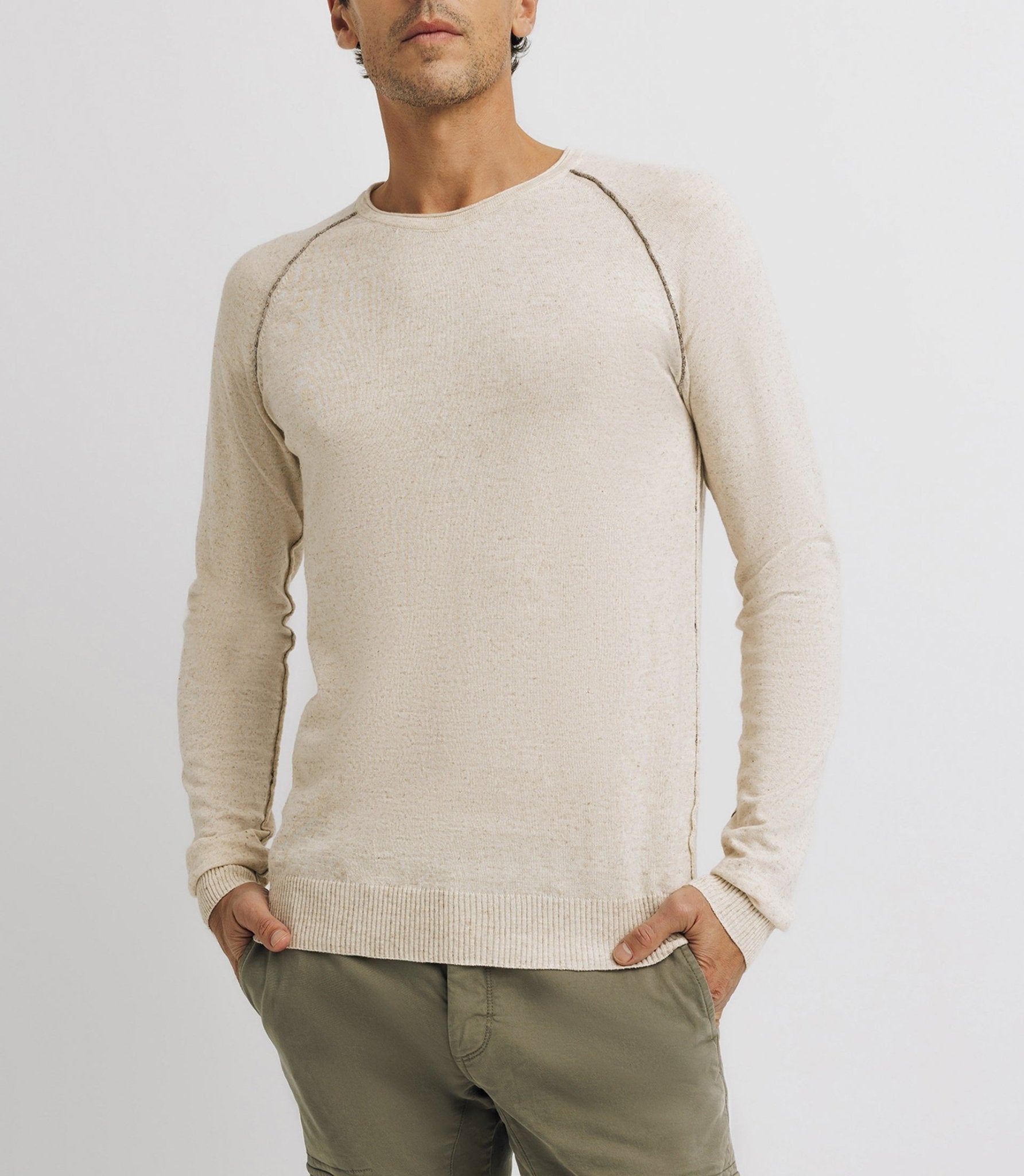 Pull col rond écru - IZAC