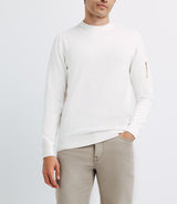 Round neck sweater with ecru pocket