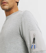 Pull col rond avec poche gris - IZAC