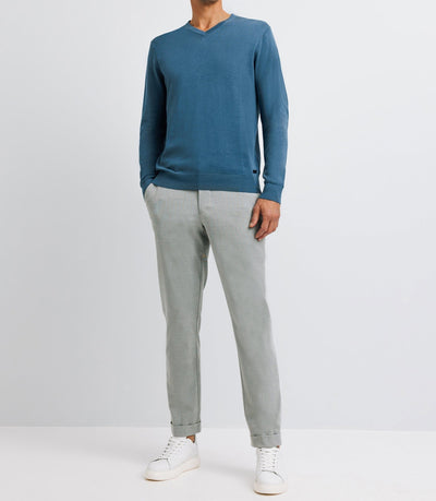 Pull col V indigo - IZAC