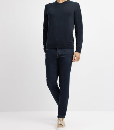 Pull col V marine - IZAC