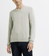 Light green V -neck sweater