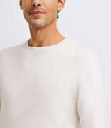 Ecru contrasting round neck sweater