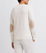 Ecru contrasting round neck sweater