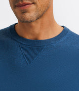 Indigo contrasting round neck sweater