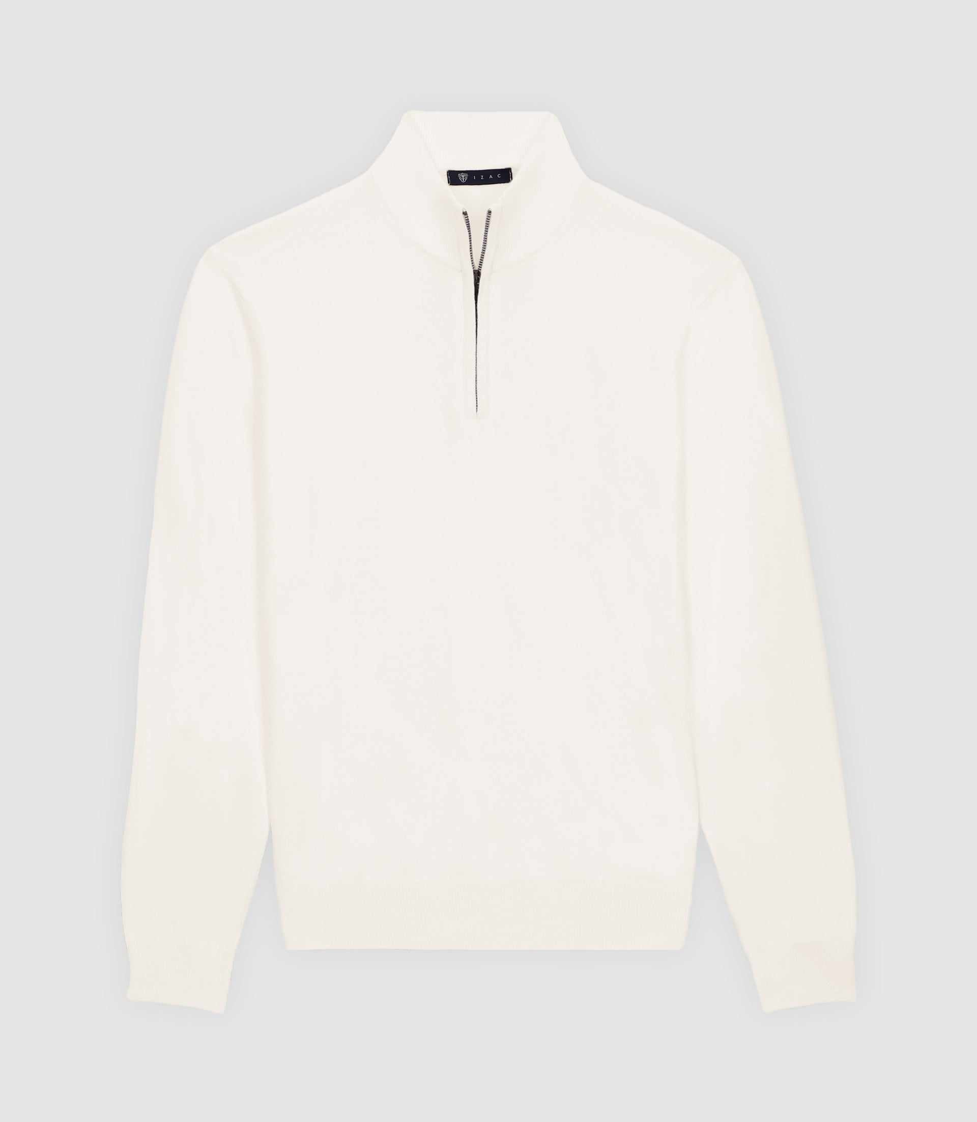 Pull col demi zip blanc