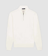 Pull col demi zip blanc