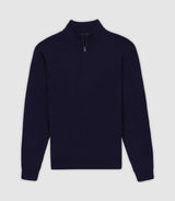 Pull col demi zip marine