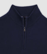 Pull col demi zip marine