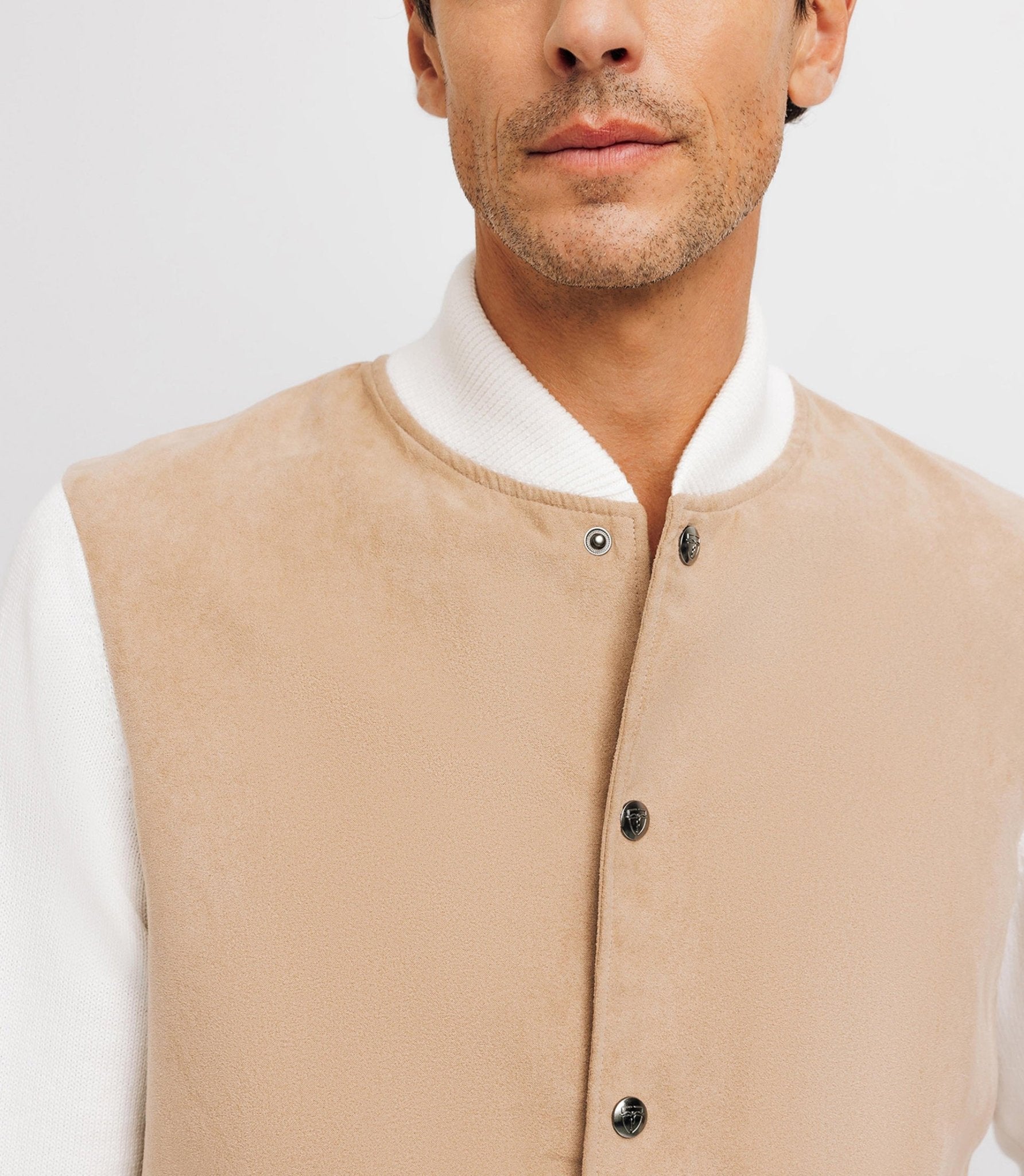 Pull gilet col teddy avec poche écru - IZAC