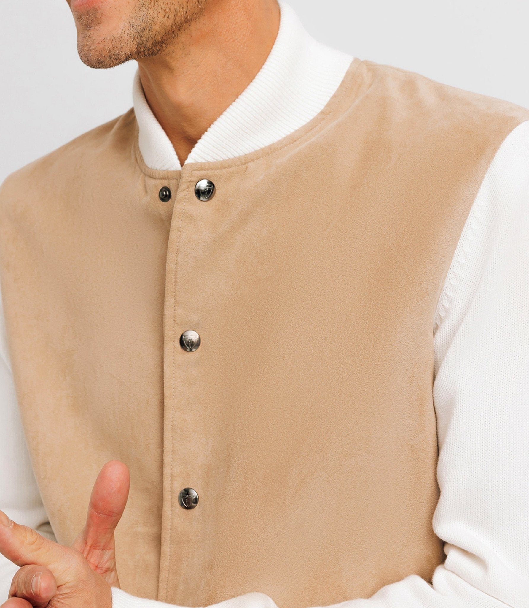 Pull gilet col teddy avec poche écru - IZAC