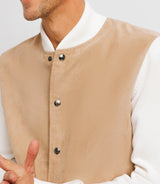 Pull gilet col teddy avec poche écru - IZAC