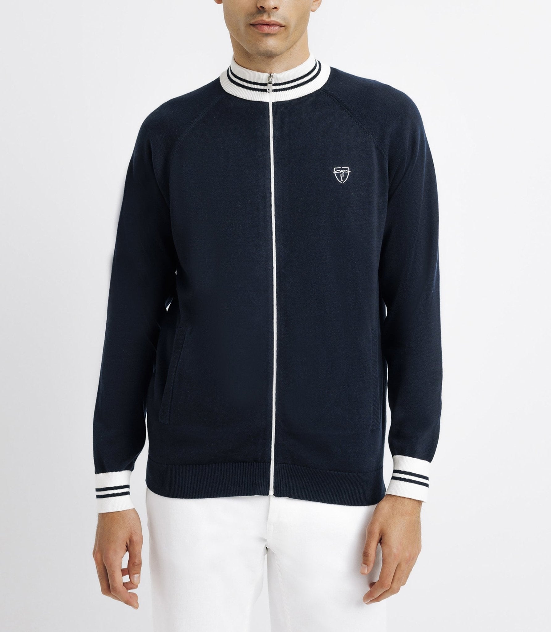 Pull gilet col teddy avec poches marine - IZAC