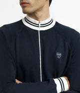 Pull gilet col teddy avec poches marine - IZAC