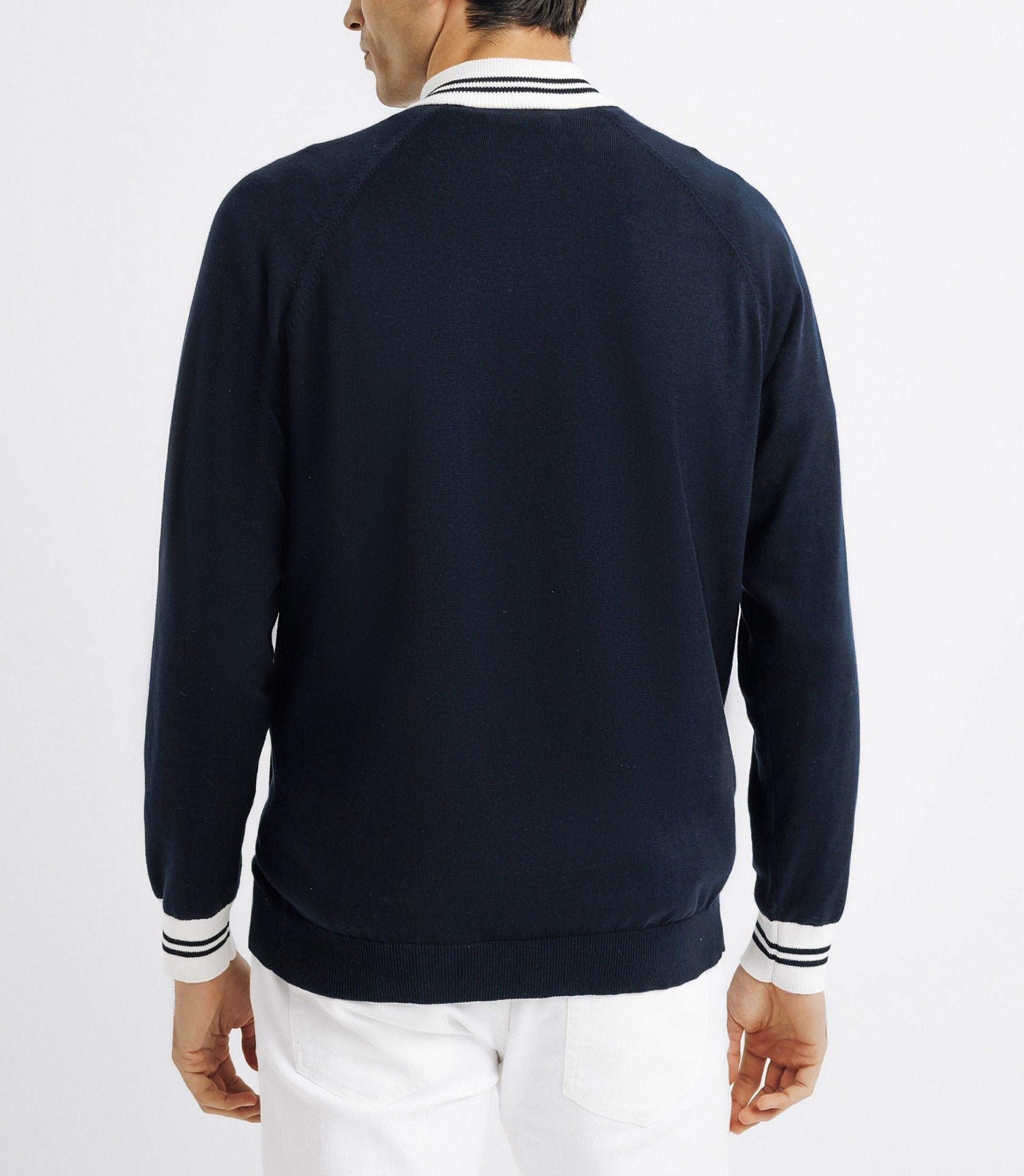 Pull gilet col teddy avec poches marine - IZAC