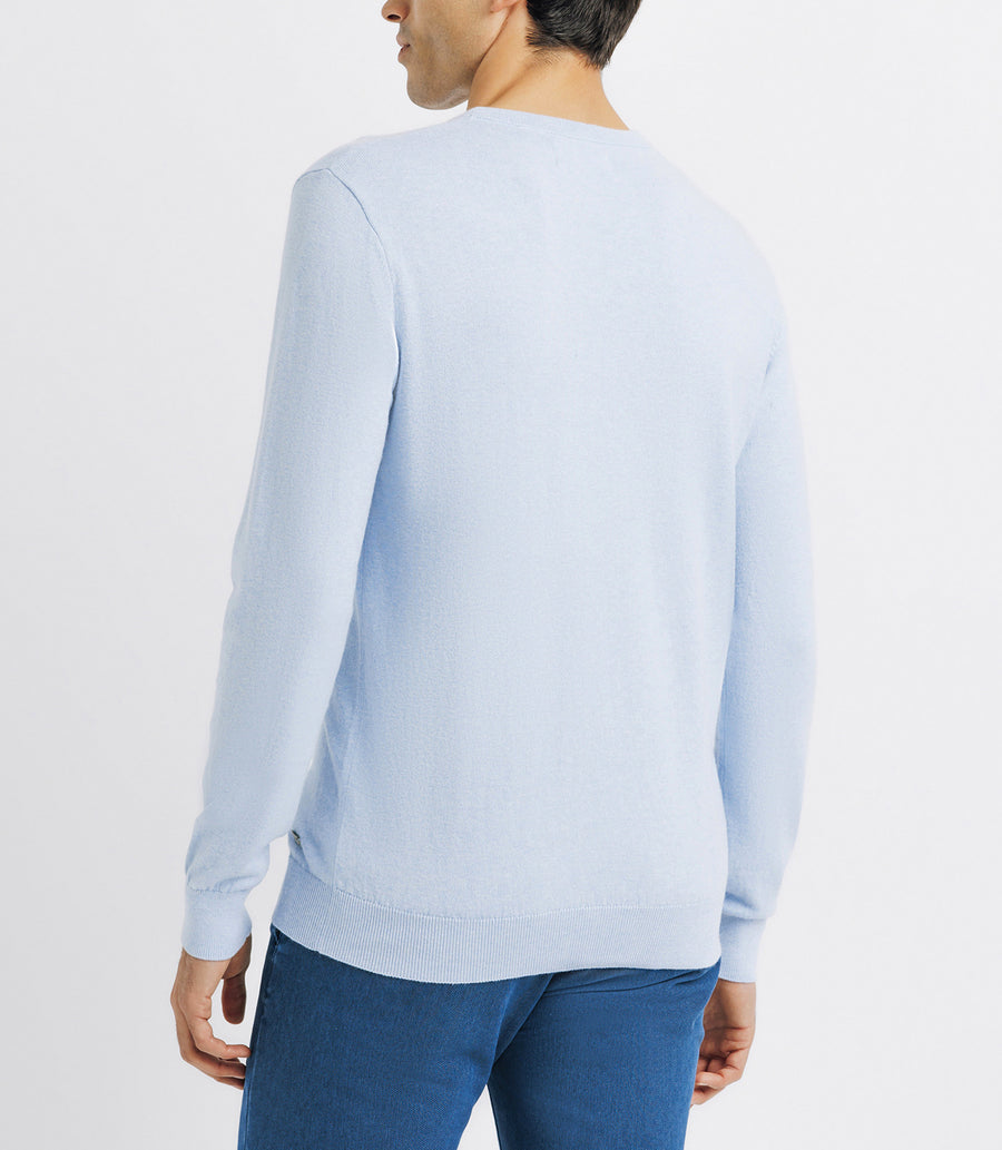 Pull col rond double fil ciel