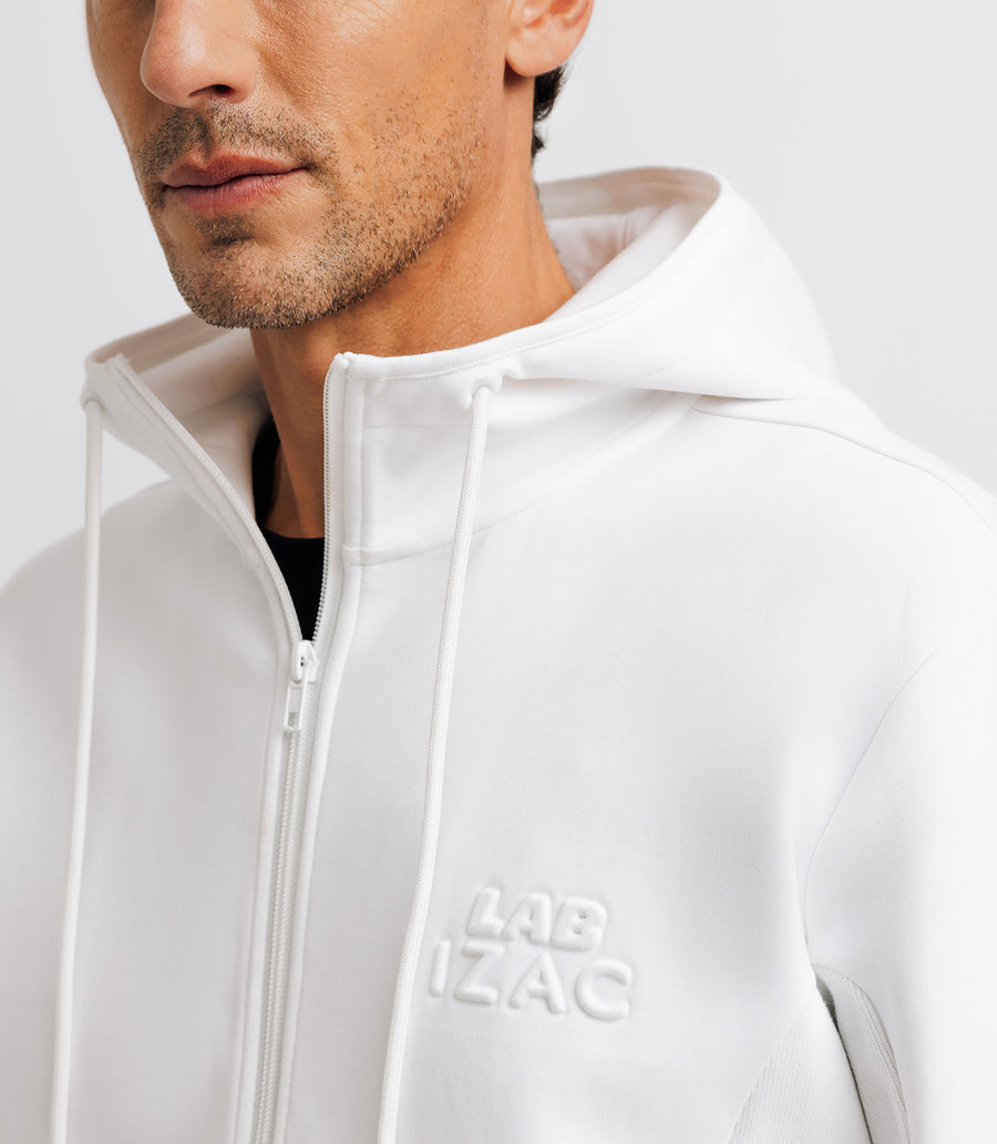 Pull sweat à capuche blanc