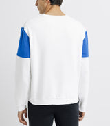 Pull sweat bicolore blanc et bleu