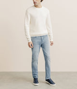 Pull col rond à côtes écru - IZAC