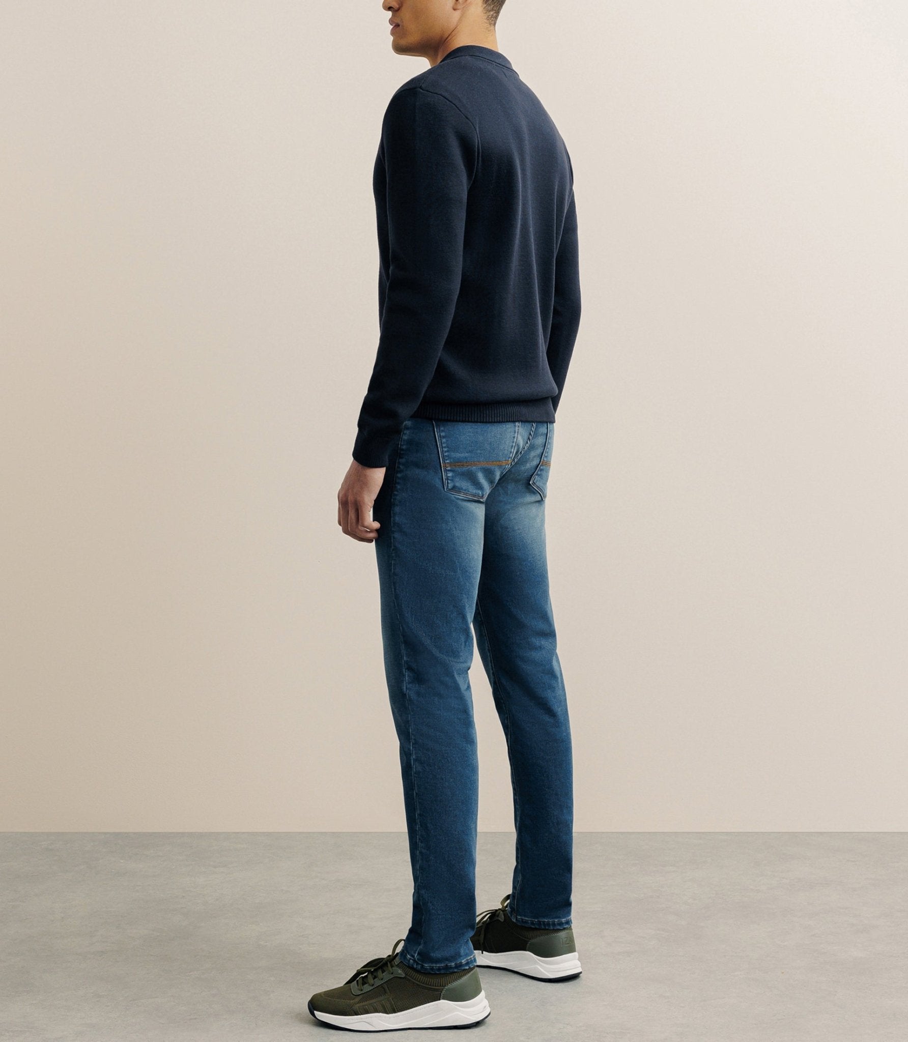 Gilet zippé col chemise marine - IZAC