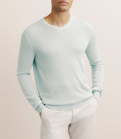 Green V -neck sweater