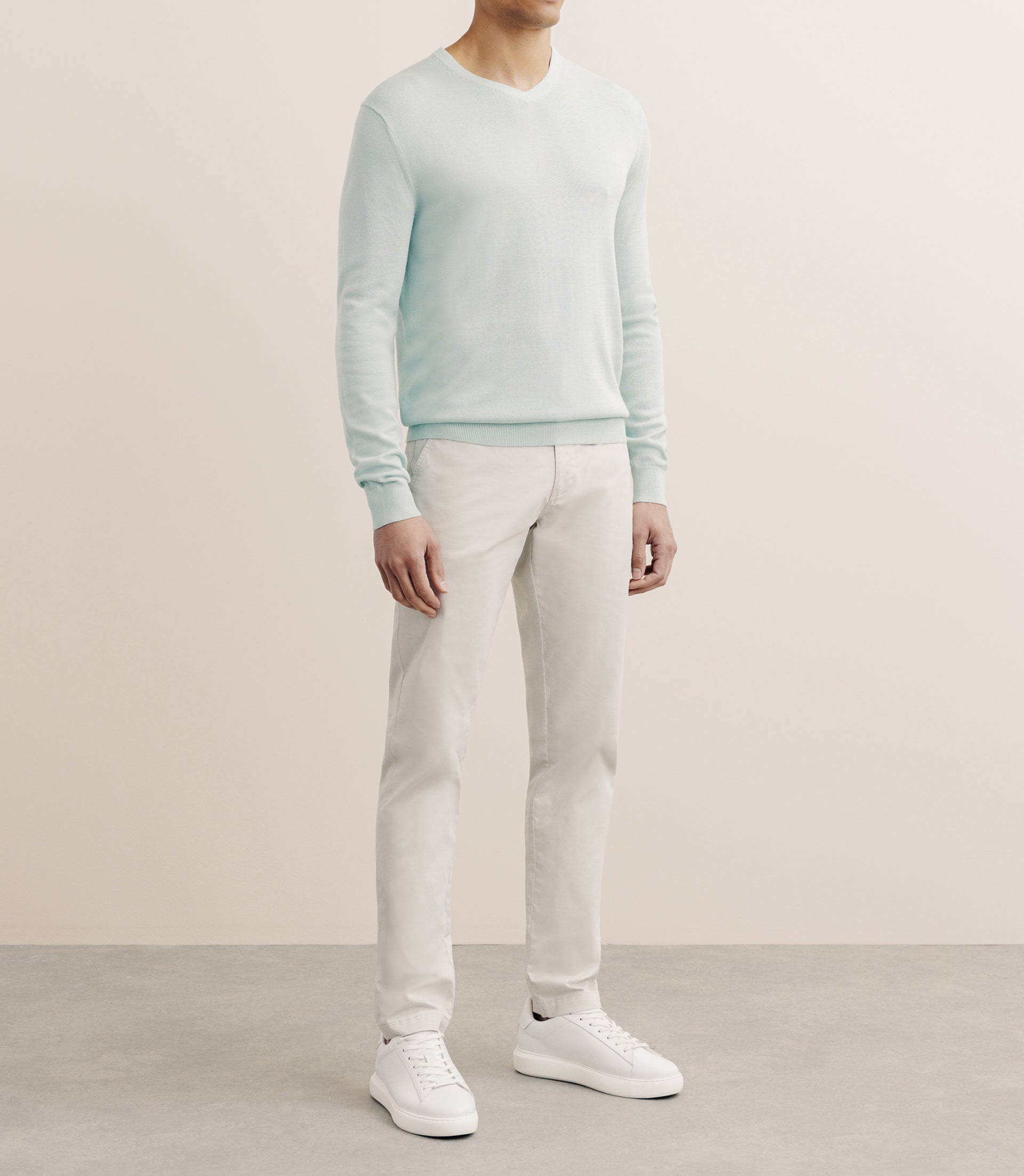 Green V -neck sweater