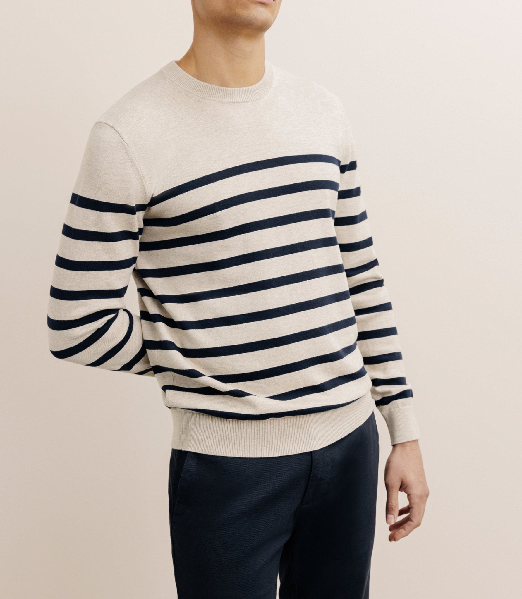 Beige round neck sweater