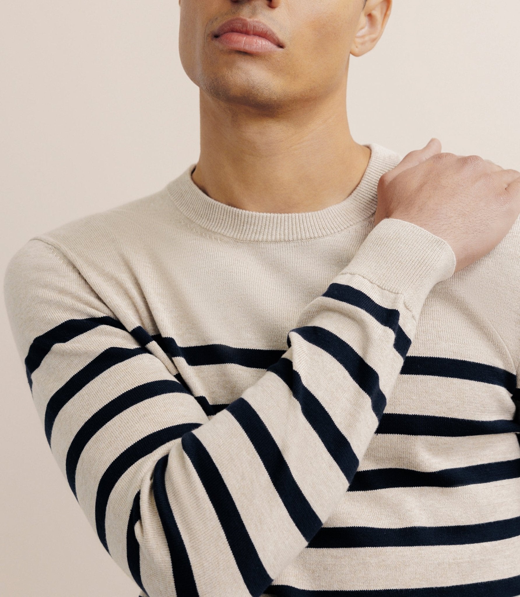 Beige round neck sweater