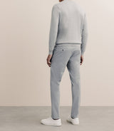 Pull col rond en soie gris chiné