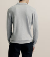 Pull col polo gris chiné