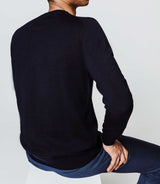 Navy merino round neck sweater