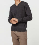 Merino V-neck sweater anthracite