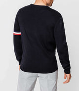 Round neck sweater navy coat of arms