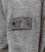 Pull col zippé gris moyen