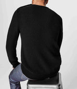 Black sweater with buttoned shoulder