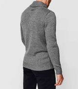 Pull col châle gris