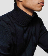 Navy turtleneck sweater