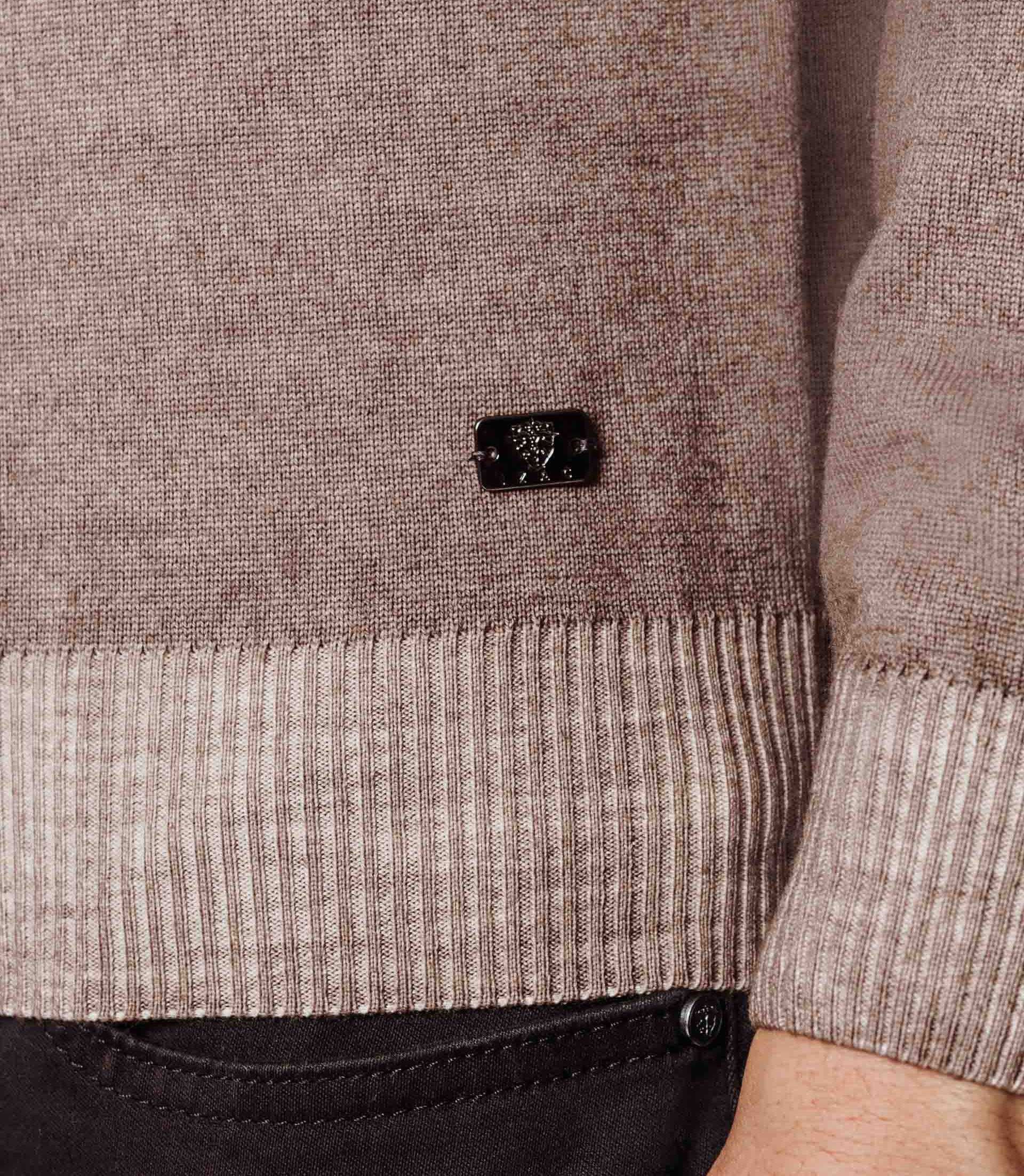 Pull laine mérinos taupe