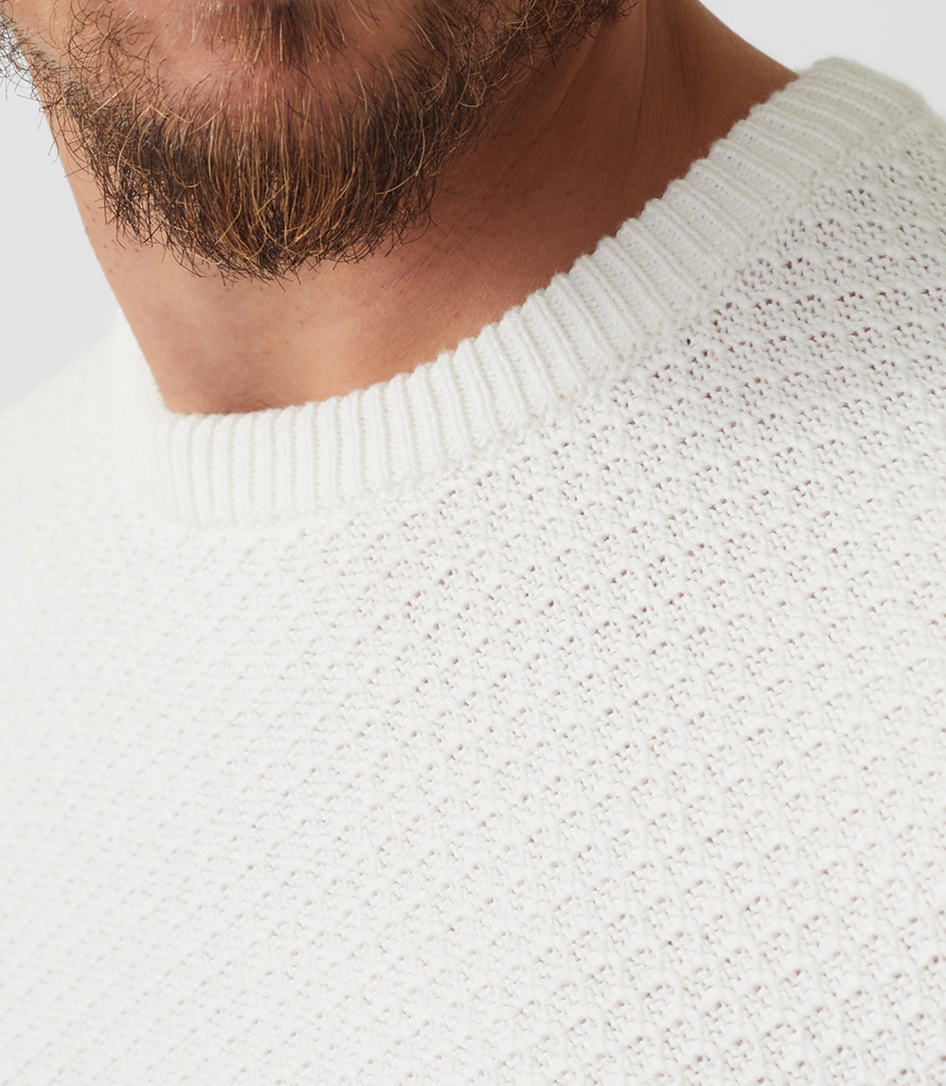 Sanka" ecru round neck sweater